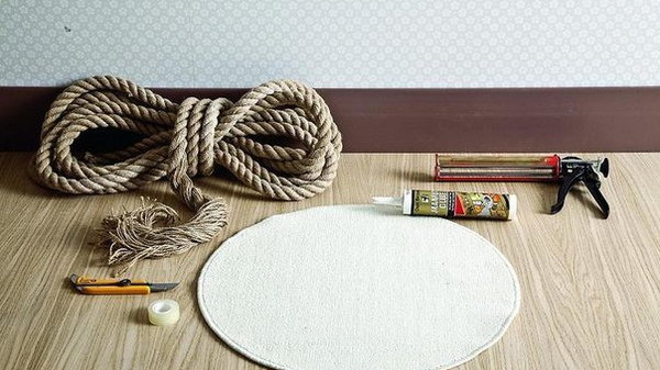 Шикарная идея для интерьера в морском стиле: стильный коврик из каната
