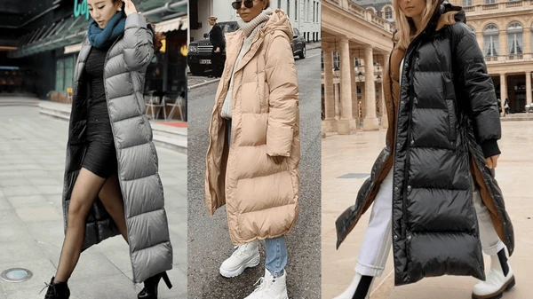 С какой обувью носить длинный пуховик