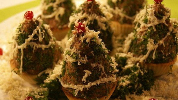 Печеночные ёлочки - закуска №1 для зимнего праздничного застолья