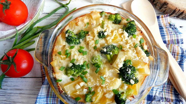 Рецепт брокколи запеченной с сыром и картофелем