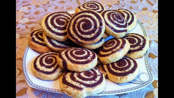 Песочное шоколадное печенье Спиральки (рецепт)